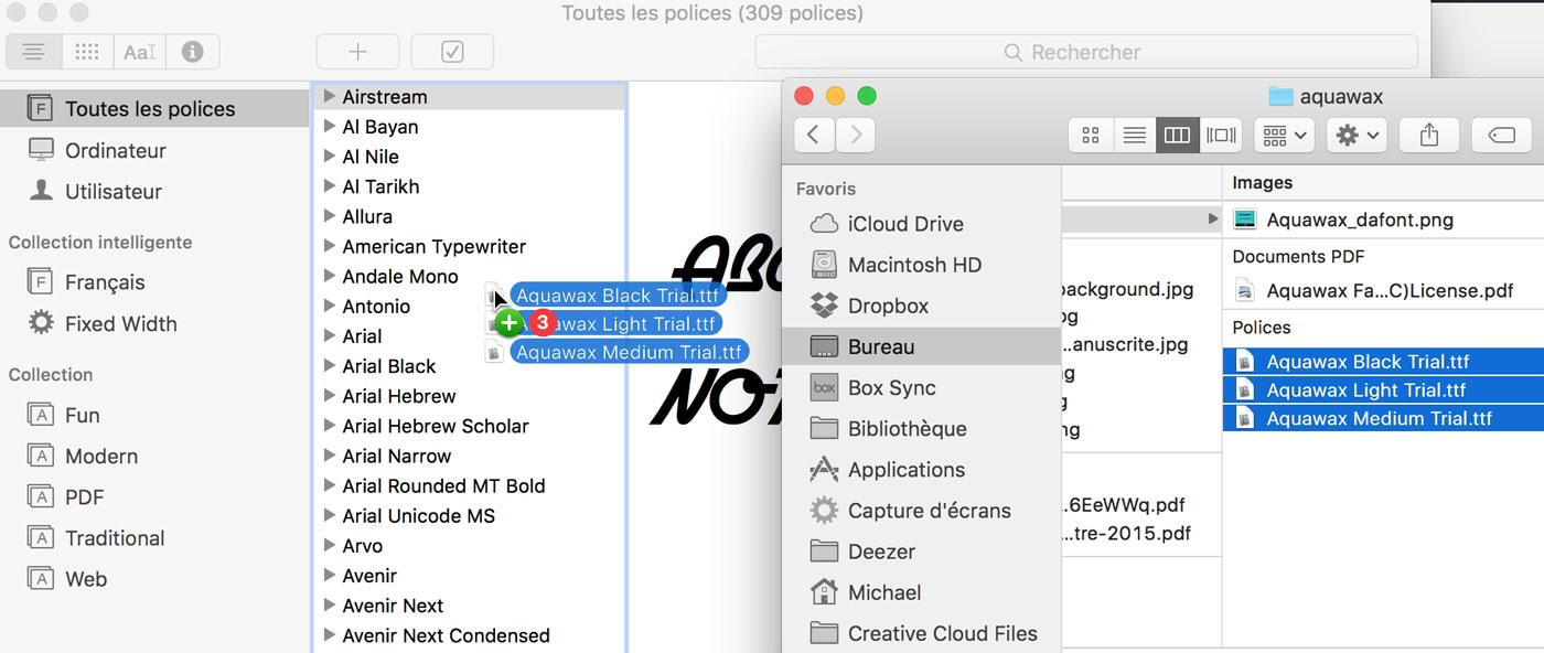 installer une police de caractère sur mac avec le livre des polices