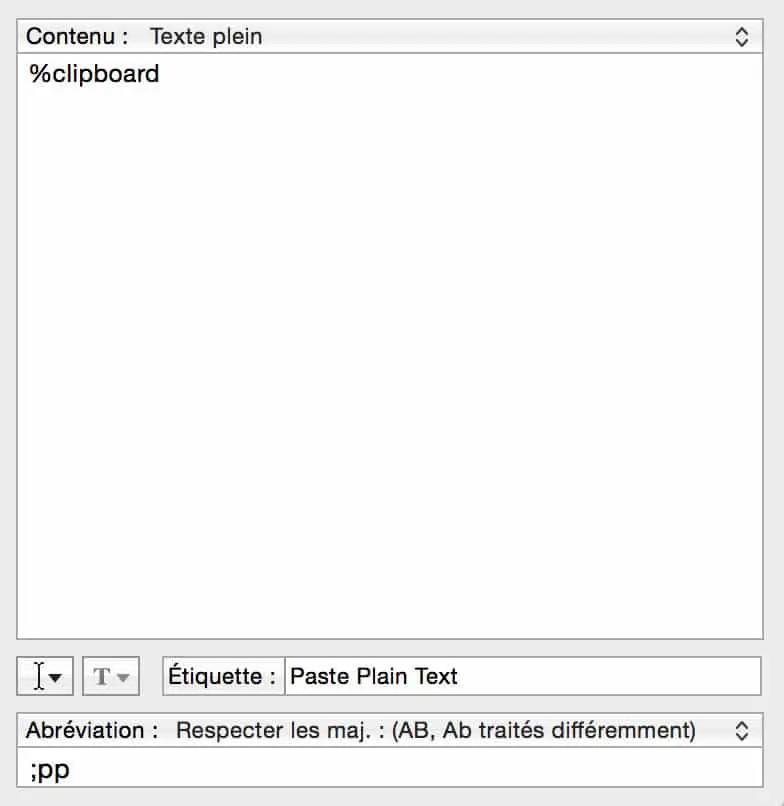 Copier coller sans formatage avec TextExpander