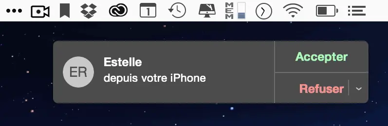 Notification du Mac d'un appel sur l'iPhone