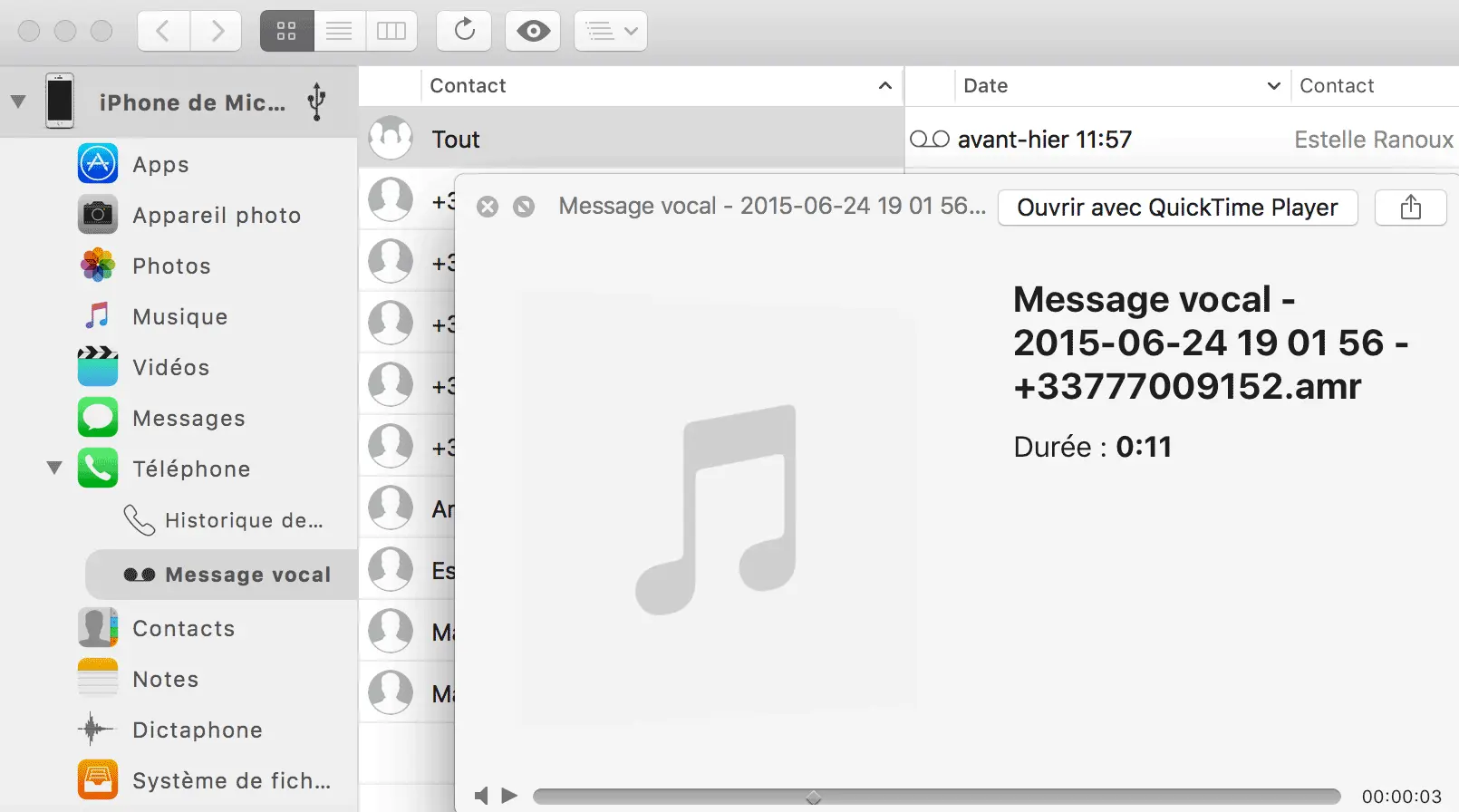 iMazing permet d'écouter les messages vocaux d'un iPhone depuis un Mac ou un PC